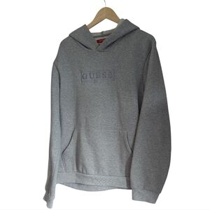 Men's GUESS Men's Heather Gray Hoodie/Sweater- Size X-Large